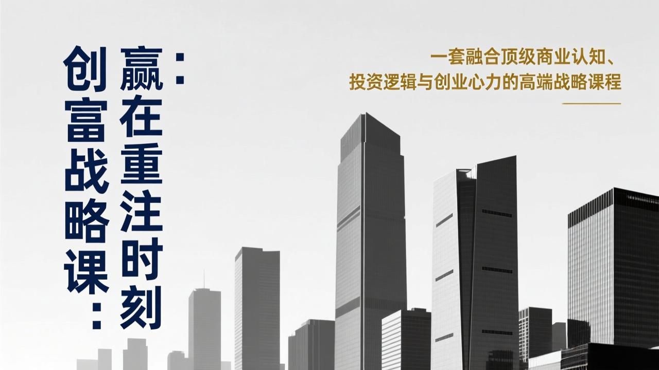 《创富战略课：赢在重注时刻》一套融合顶级商业认知、投资逻辑与创业心力的高端战略课程-御文网