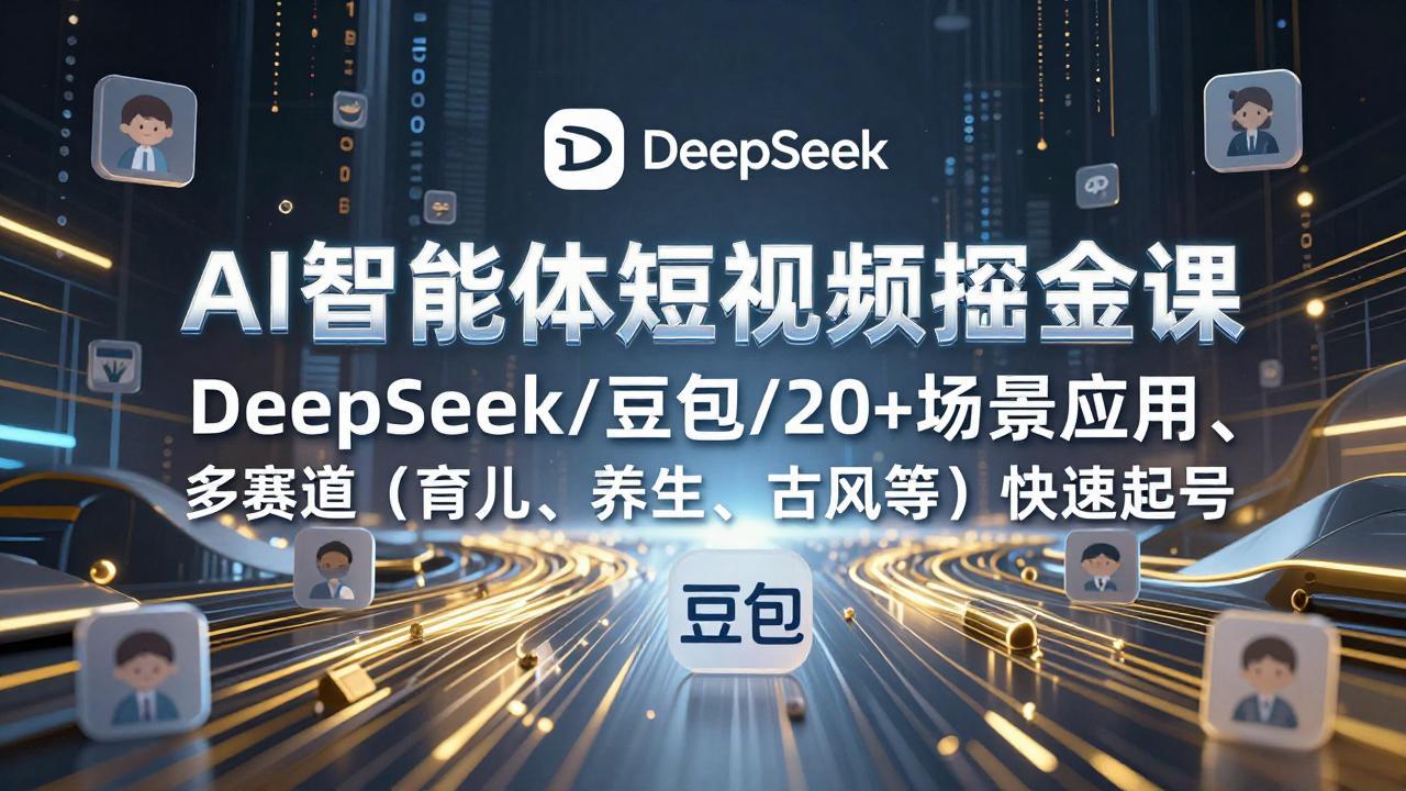 AI智能体短视频掘金课，DeepSeek/豆包/20+场景应用、多赛道(育儿、养生、古风等-御文网