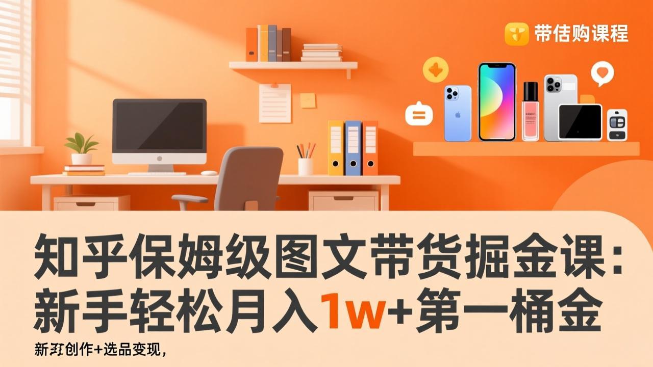 知乎保姆级图文带货掘金课：账号打造+爆文创作+选品变现，新手轻松月入1w+第一桶金-御文网