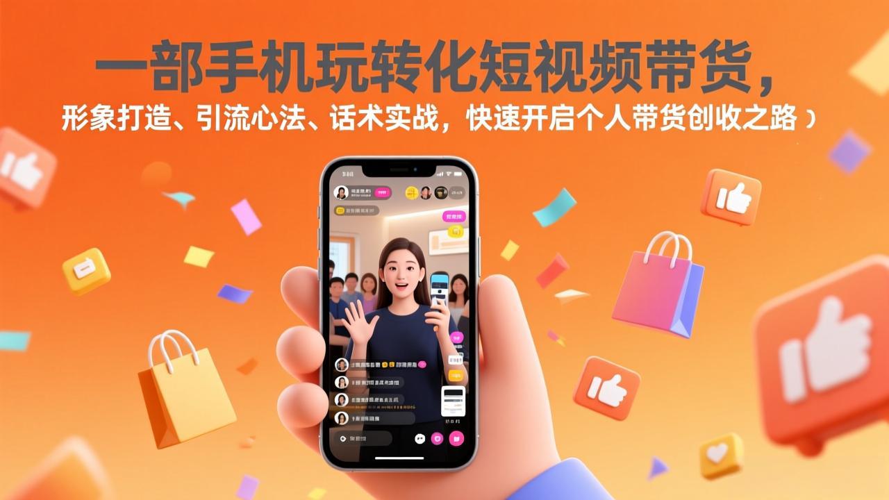 一部手机玩转化短视频带货，形象打造、引流心法、话术实战，快速开启个人带货创收之路-御文网