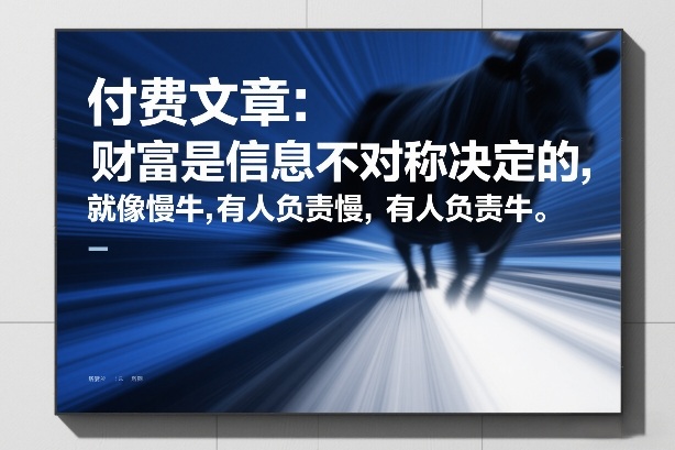 付费文章：财富是信息不对称决定的，就像慢牛，有人负责慢，有人负责牛-御文网
