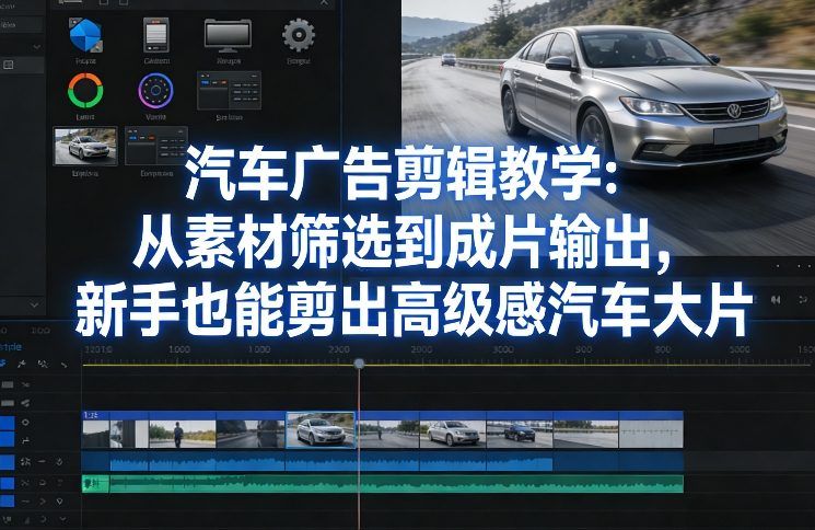 汽车广告剪辑教学：从素材筛选到成片输出，新手也能剪出高级感汽车大片-御文网