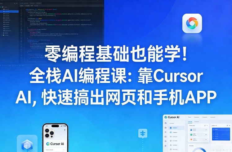 零编程基础也能学！全栈AI编程课：靠Cursor AI，快速搞出网页和手机APP-御文网