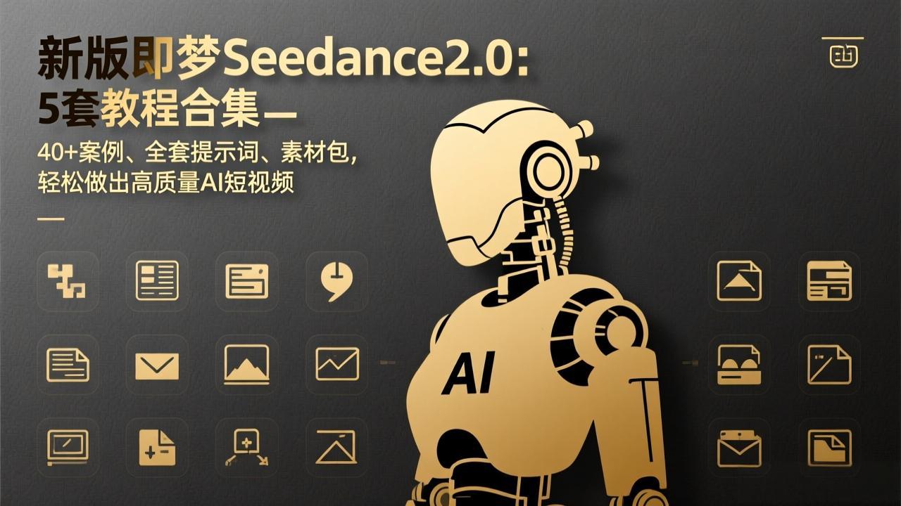 新版即梦Seedance2.0：5套教程合集，40+案例、全套提示词、素材包，轻松做出高质量AI短视频-御文网