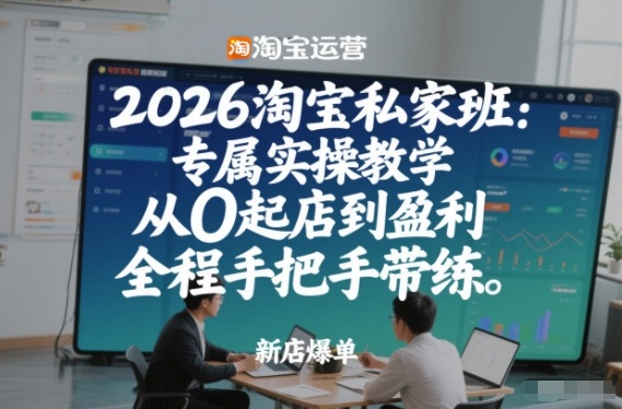 2026淘宝私家班：专属实操教学，从0起店到盈利，全程手把手带练(更新)-御文网