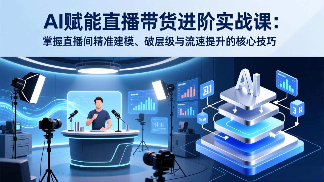 AI赋能直播带货进阶实战课：掌握直播间精准建模、破层级与流速提升的核心技巧-御文网