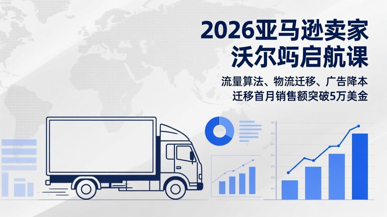 2026亚马逊卖家沃尔玛启航课，流量算法、物流迁移、广告降本，迁移首月销售额突破5万美金-御文网