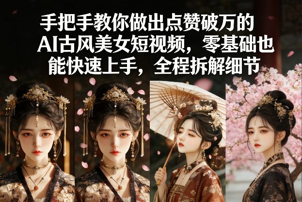 手把手教你做出点赞破万的AI古风美女短视频，零基础也能快速上手，全程拆解细节-御文网