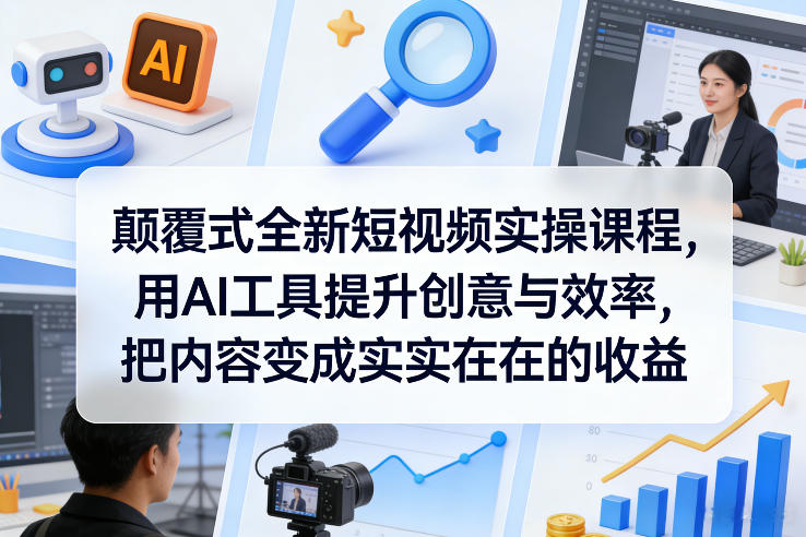 颠覆式全新短视频实操课程，用AI工具提升创意与效率，把内容变成实实在在的收益-御文网