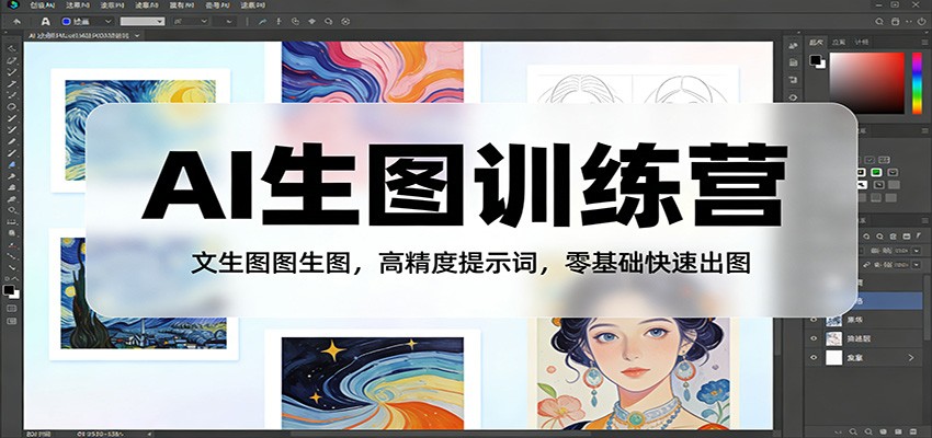 AI生图训练营：文生图图生图，高精度提示词，零基础快速出图-御文网