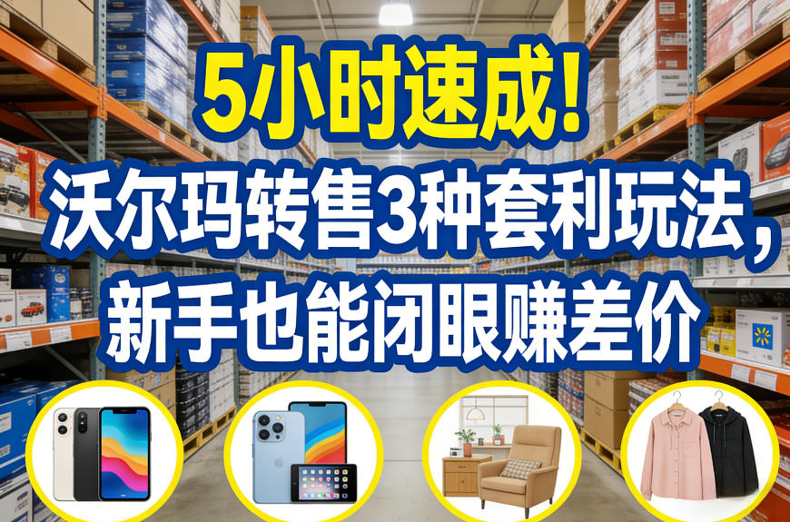 5小时速成！沃尔玛转售3种套利玩法，新手也能闭眼賺差价-御文网