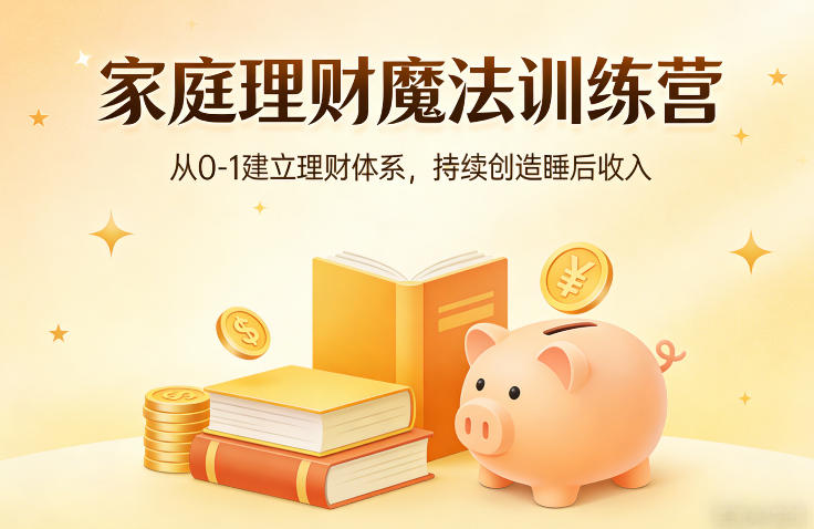 家庭理财魔法训练营，从0-1建立理财体系，持续创造睡后收入-御文网