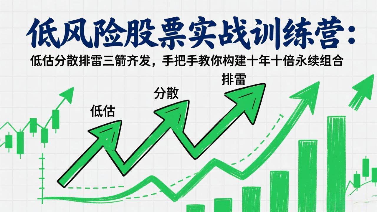 低风险股票实战训练营：低估分散排雷三箭齐发，手把手教你构建十年十倍永续组合-御文网