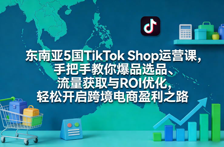 东南亚5国TikTok Shop运营课，手把手教你爆品选品、流量获取与ROI优化，轻松开启跨境电商盈利之路-御文网