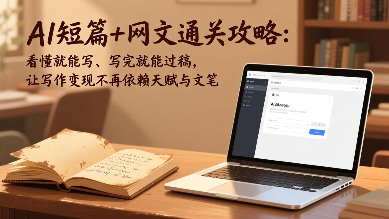 AI短篇+网文通关攻略：看懂就能写、写完就能过稿，让写作变现不再依赖天赋与文笔-御文网