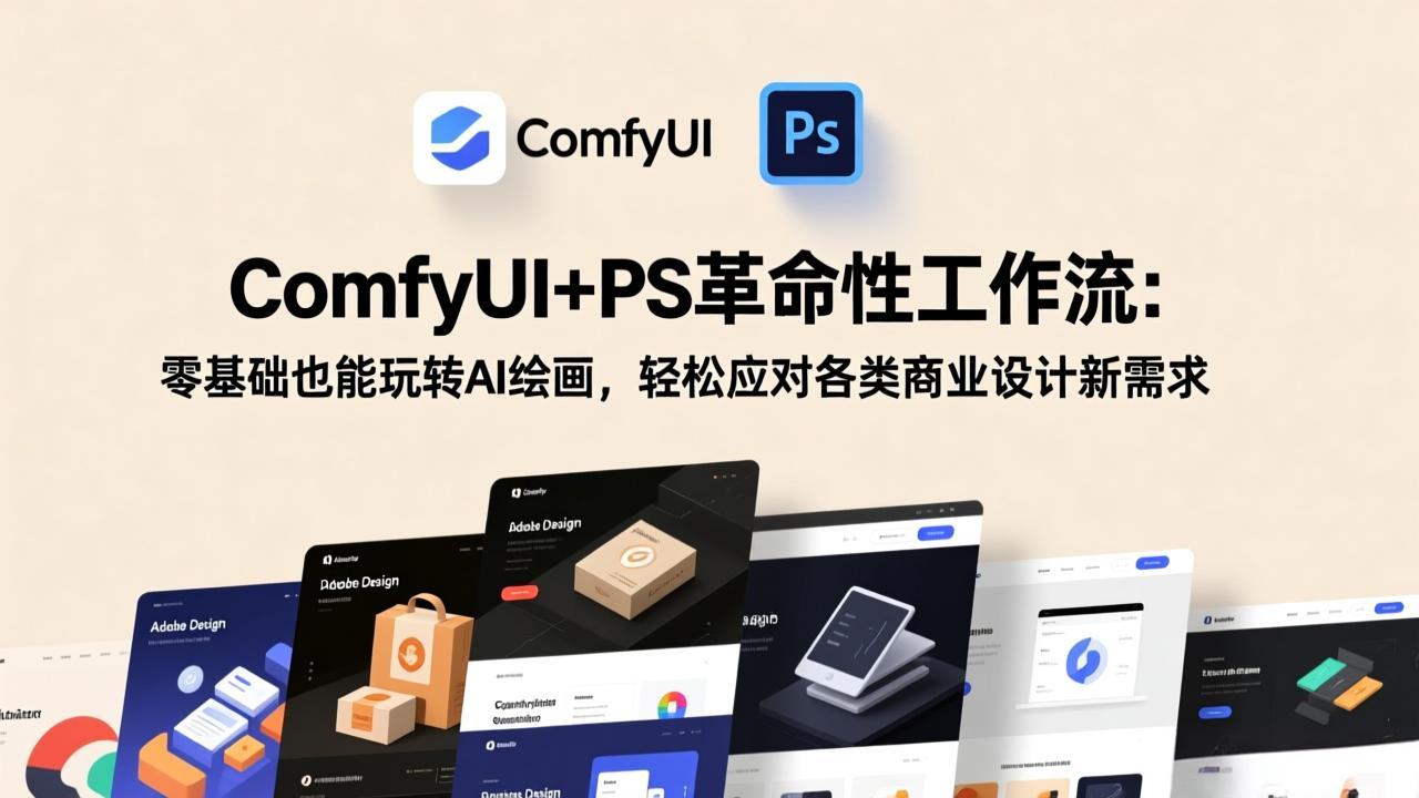 ComfyUI+PS革命性工作流：零基础也能玩转AI绘画，轻松应对各类商业设计新需求-御文网