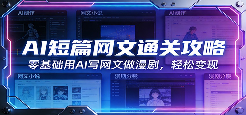 AI短篇网文通关攻略：零基础用AI写网文做漫剧，轻松变现-御文网