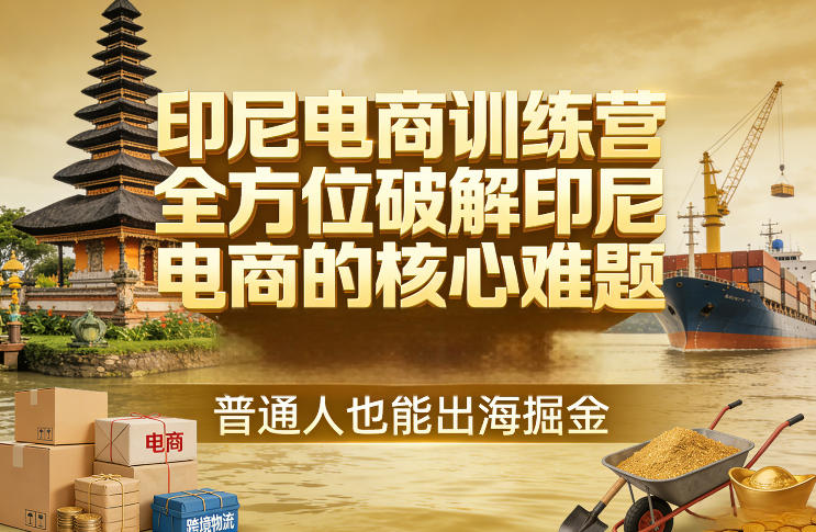 印尼电商训练营，全方位破解印尼电商的核心难题，普通人也能出海掘金-御文网