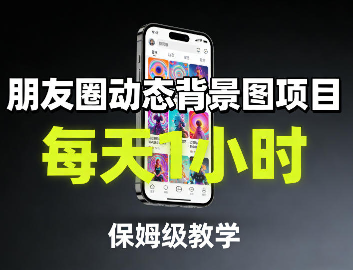 朋友圈动态背景图项目，每天1小时，保姆级教学-御文网