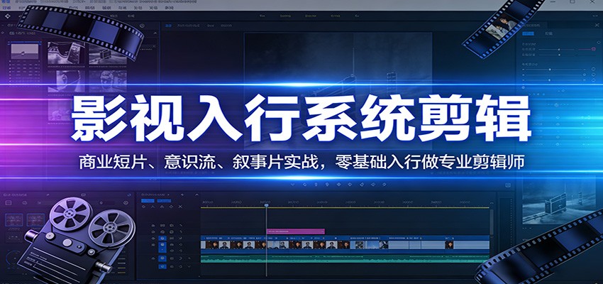 影视系统剪辑，商业短片、意识流、叙事片实战，零基础入行做专业剪辑师-御文网