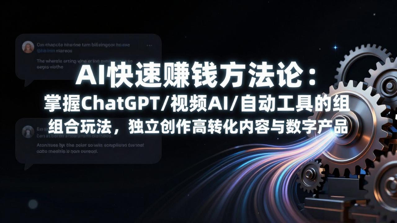 AI快速赚钱方法论：掌握ChatGPT/视频AI/自动化工具的组合玩法，独立创作高转化内容与数字产品-御文网