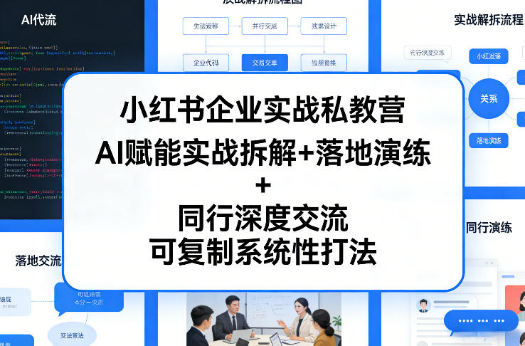 小红书企业实战私教营，AI赋能实战拆解+落地演练+同行深度交流，可复制系统性打法-御文网