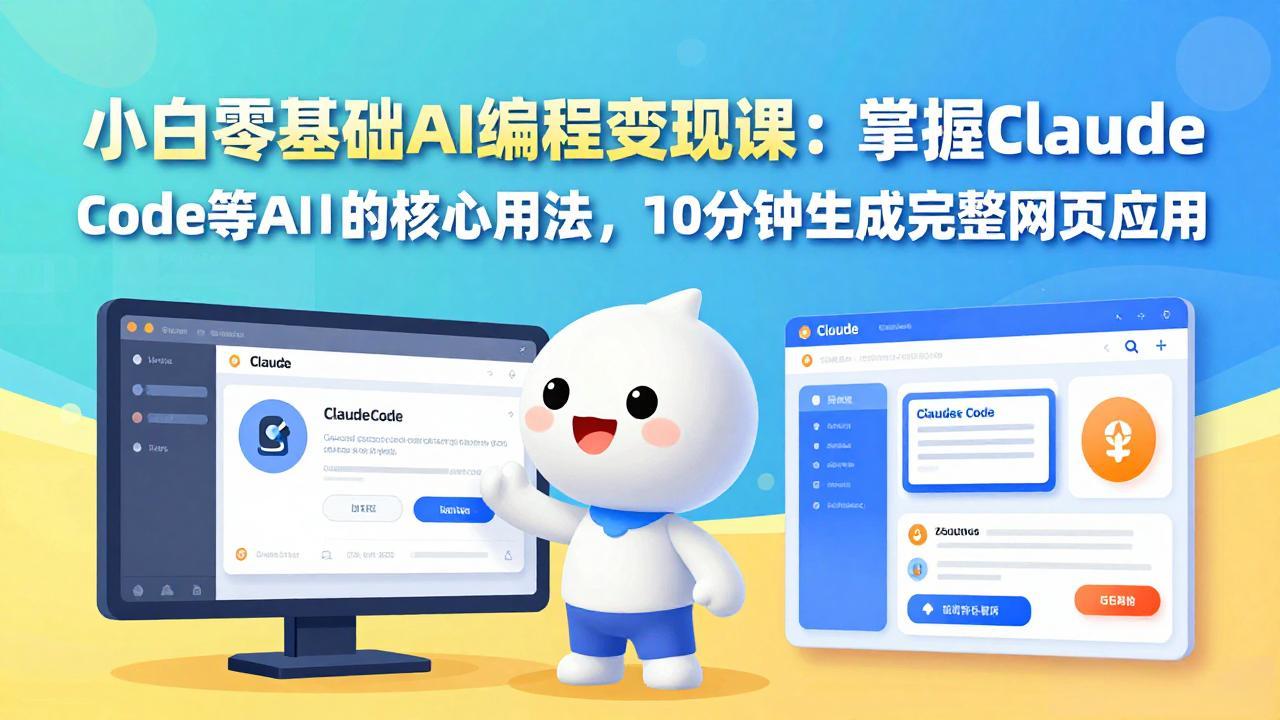 小白零基础AI编程变现课：掌握Claude Code等AI工具的核心用法，10分钟生成完整网页应用-御文网