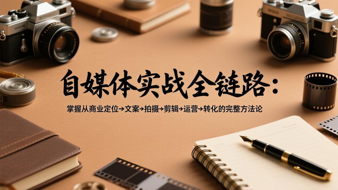 自媒体实战全链路：掌握从商业定位→文案→拍摄→剪辑→运营→转化的完整方法论-御文网