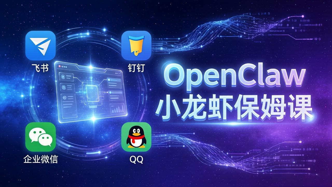 OpenClaw小龙虾保姆课： Windows/macOS/Linux/Docker全系统安装，飞书+钉钉+企业微信+QQ 全接入-御文网