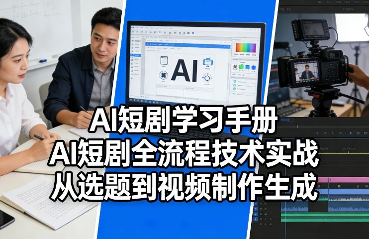 AI短剧学习手册，AI短剧全流程技术实战，从选题到视频制作生成-御文网