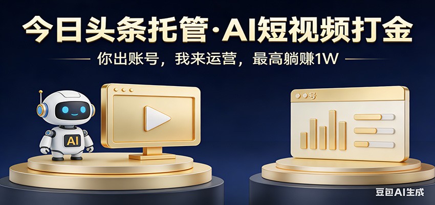 头条号AI托管，我提供作品，你提供账号，每天5分钟发布，小白躺赚3000+-御文网