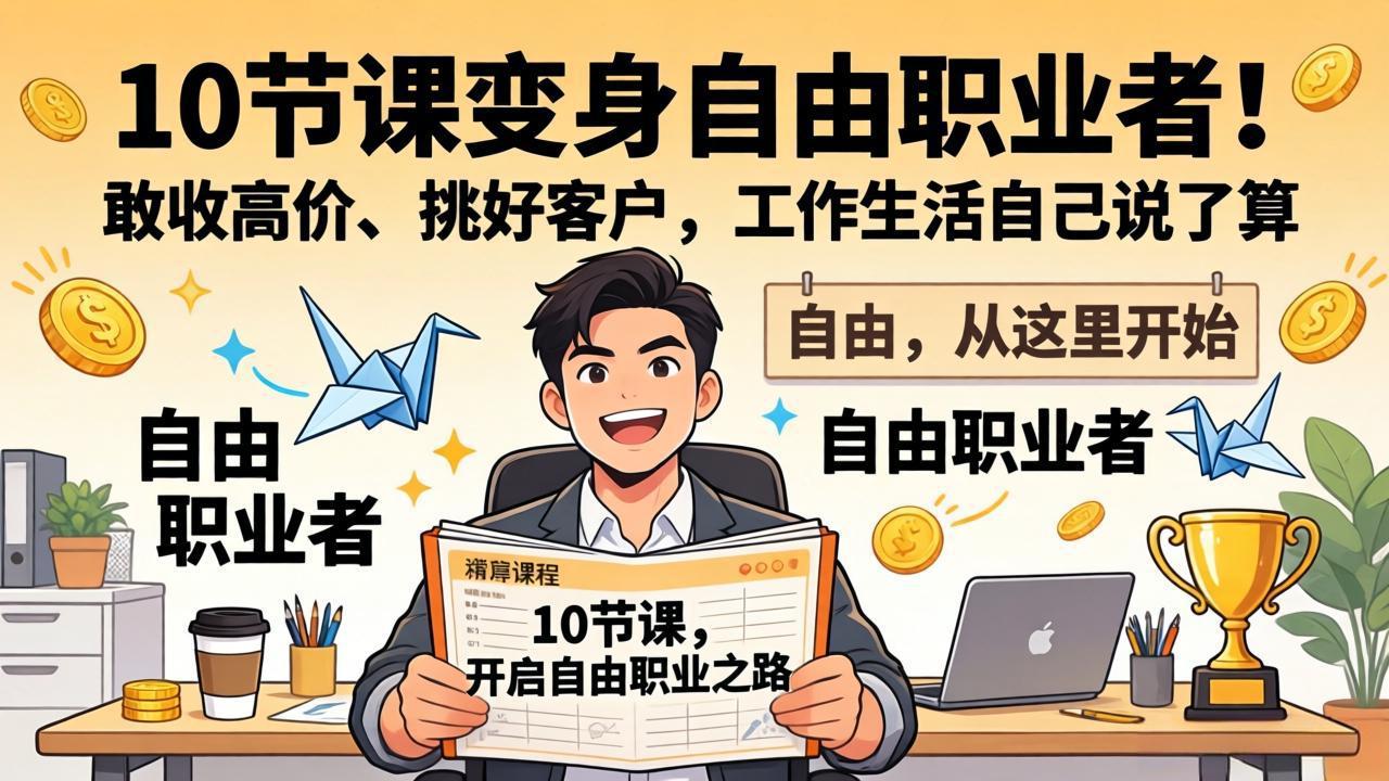10 节课变身自由职业者！敢收高价、挑好客户，工作生活自己说了算-御文网