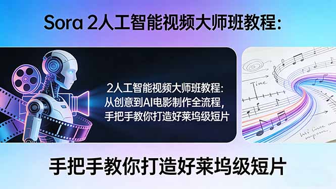 Sora 2人工智能视频大师班教程：从创意到AI电影制作全流程，手把手教你打造好莱坞级短片-御文网