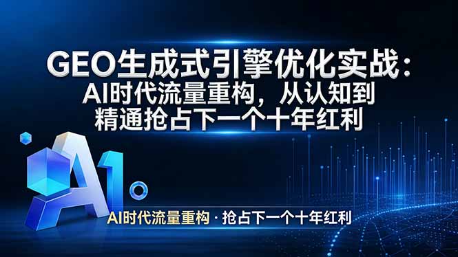 GEO 生成式引擎优化实战：AI时代流量重构，从认知到精通抢占下一个十年红利-御文网