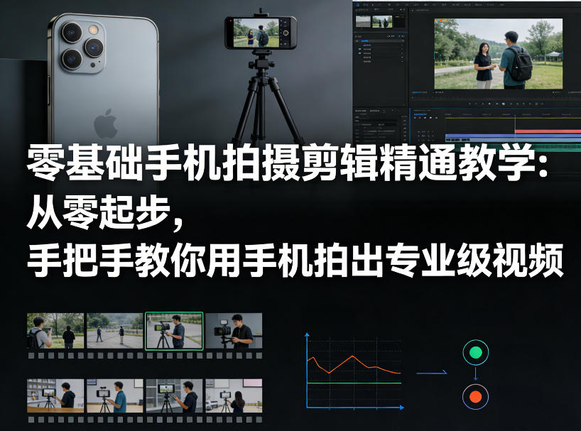 零基础手机拍摄剪辑精通教学：从零起步，手把手教你用手机拍出专业级视频-御文网