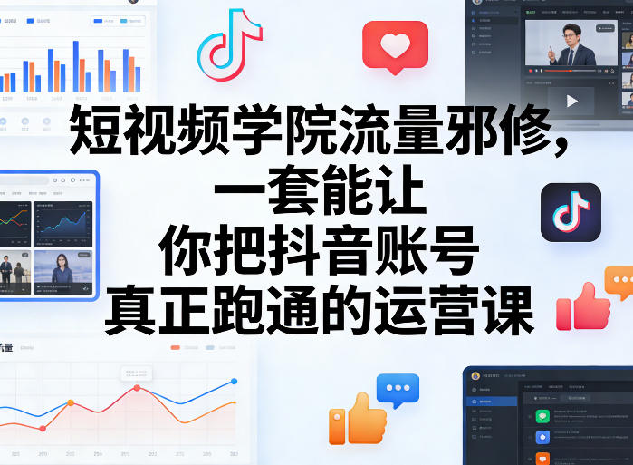 短视频学院流量邪修，一套能让你把抖音账号真正跑通的运营课-御文网