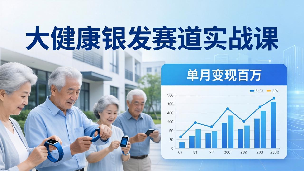 大健康银发赛道实战课：拆解视频号线索型 IP 单月变现百万逻辑，教你精准获客高效变现-御文网