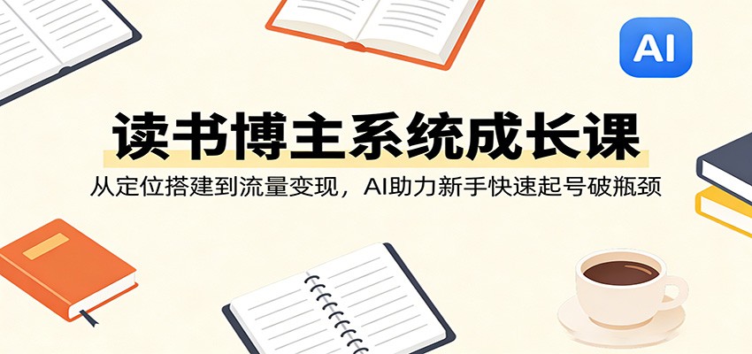 读书博主系统成长课：从定位搭建到流量变现，AI助力新手快速起号破瓶颈-御文网