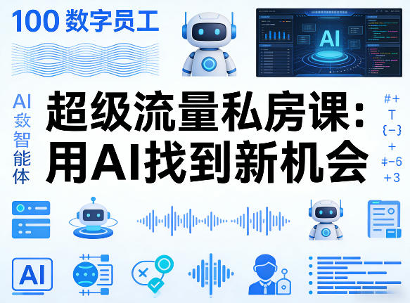 你的AI数字员工100个智能体，超级流量私房课，用AI找到新机会-御文网