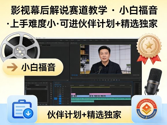 某大佬的影视幕后解说赛道教学，小白福音，上手难度小，可进伙伴计划+精选独家-御文网