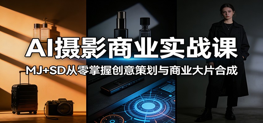 AI摄影商业实战课：MJ+SD从零掌握创意策划与商业大片合成-御文网