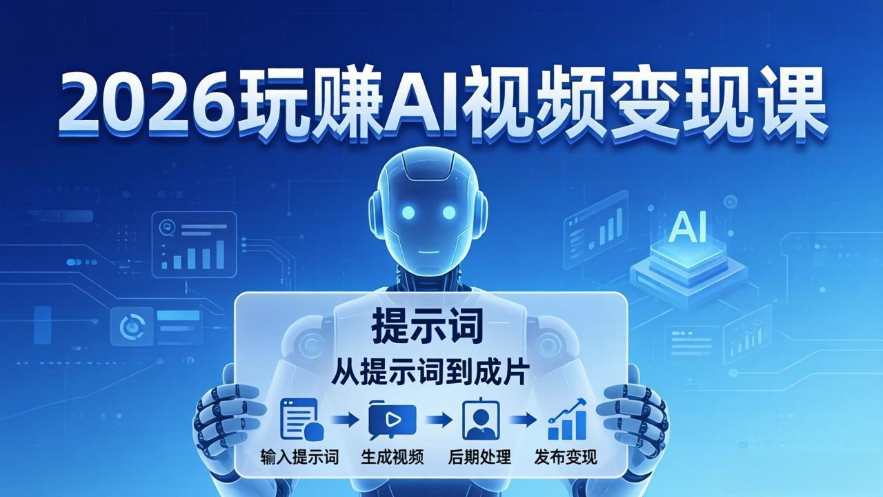 2026玩赚AI视频变现课：掌握 AI 视频全流程技能，从提示词到成片高效产出-御文网
