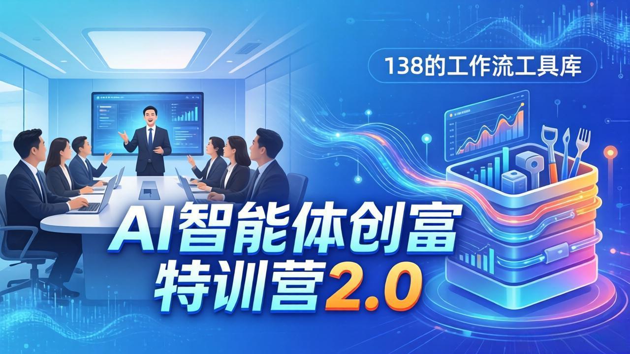 AI智能体创富训练营2.0：3天闭门直播+视频课+工具库，从0到1搭建智能体附138个工作流-御文网