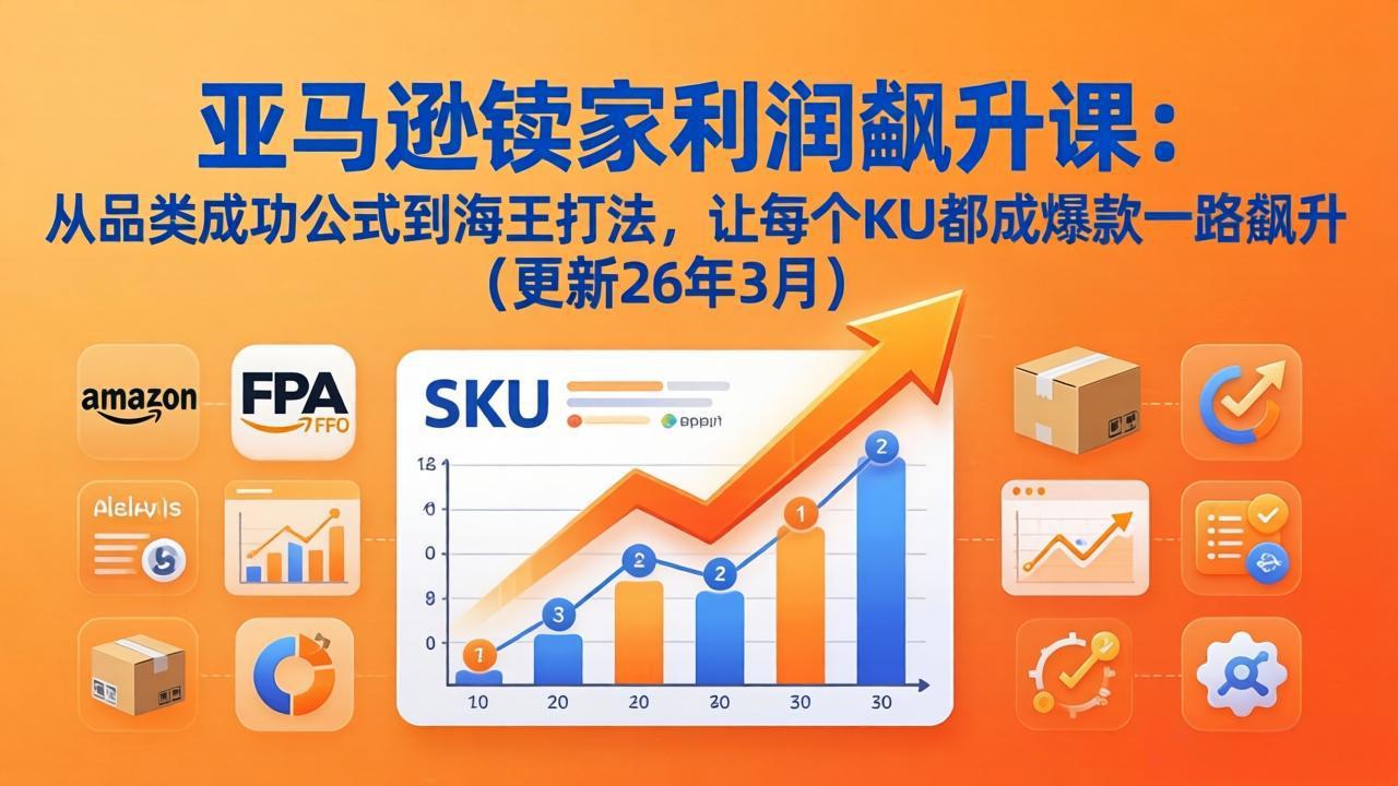 亚马逊卖家利润飙升课：从品类成功公式到海王打法，让每个SKU都成爆款一路飙升(更新26年3月-御文网