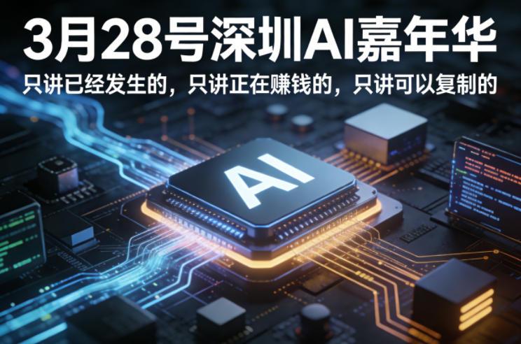 3月28号深圳AI嘉年华，只讲已经发生的，只讲正在賺钱的，只讲可以复制的-御文网