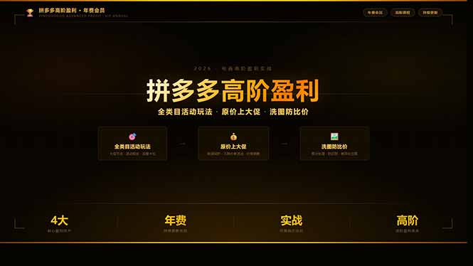 拼多多高阶盈利年费会员(更新3月31-御文网