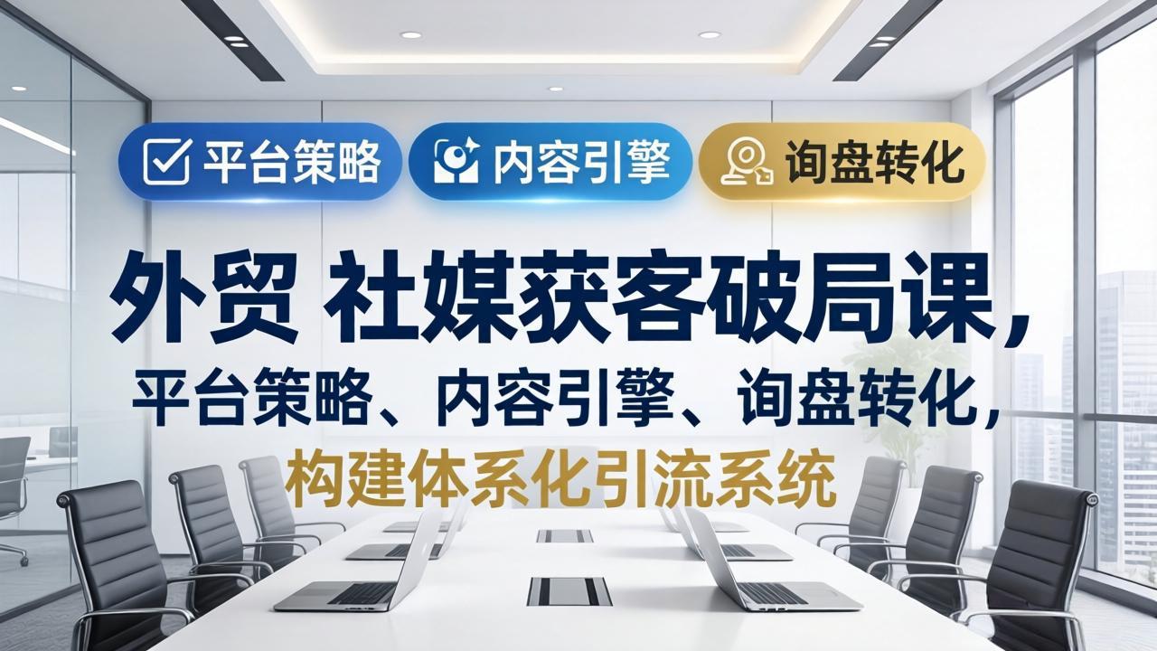 外贸 社媒获客破局课，平台策略、内容引擎、询盘转化，构建体系化引流系统(更新26年3月-御文网