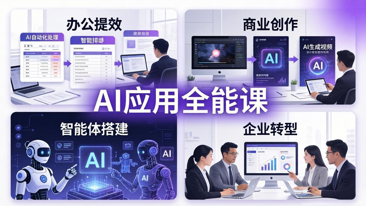 AIGC 应用全能课：办公提效、商业创作、智能体搭建、企业转型，一站式学会AI应用-御文网