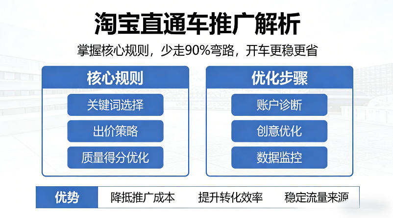 淘宝直通车推广解析，掌握核心规则，少走90%弯路，开车更稳更省-御文网