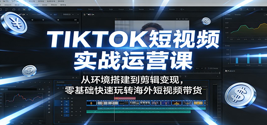 TIKTOK短视频实战运营课：从环境搭建到剪辑变现，零基础快速玩转海外短视频带货-御文网